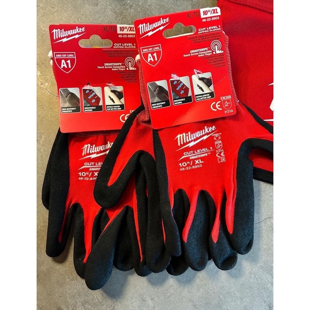 Milwaukee BUNDLE Work Gloves XL 2-Pack Cut Level 1 + Packout Tool Bag 48-22-8193 - Picture 5 of 16